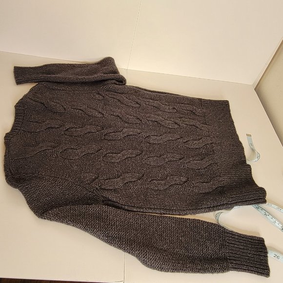 LOFT Dark Grey Women's Zip-Up Cable Knit Cardigan Sweater, Size L, NWOT - Picture 10 of 12